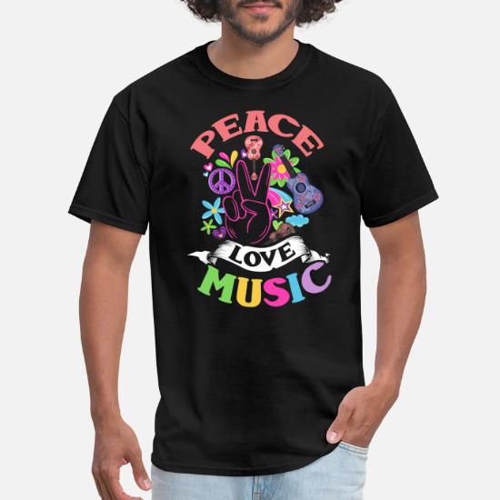 Peace Love Music Hippie 60s 70s Flower 